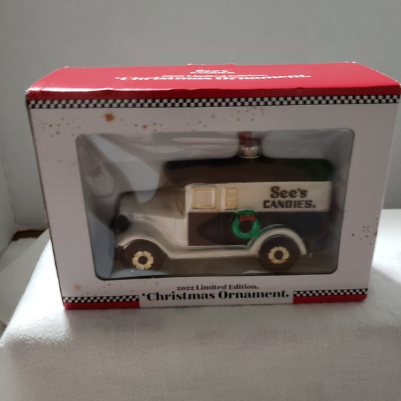 Brand New 2022 Limited Edition "See's" Candy Glass Christmas Ornament - Picture 1 of 7